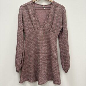 Free People Selin Long Sleeve Mini Dress - Small